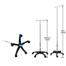 Giardino Asta per flebo con Ruote, Supporto per Pali a V, Supporto per infusione Medica, Supporto per flebo Portatile e Mobile per Bottiglie mediche, per Ospedale, Clinica, Famiglie
