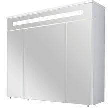 FACKELMANN Set di mobili da bagno Kara 3 pezzi, 80 cm, bianco con lavabo in ceramica e armadietto a specchio a LED
