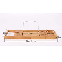 Vassoio Di Vasca Da Bagno, Regolabile Bagno Bambù Collocato Tablet Sapone Smartphone Vasca Da Bagno Scrivania, Bagni Ecologici Vassoio Rack Ripiani In Vetro, Adatti A Qualsiasi Vasca Da Bagno, 75-109x