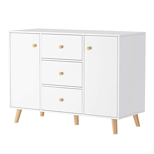 LULUVicky in Piedi Bagagli Petto Credenza Governo di immagazzinaggio Consolle da tavola Organizer Cassetto Bassa Credenza (Color : White, Size : 100x30x80cm)
