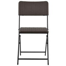 vidaXL 2X Sedie da Giardino Pieghevoli HDPE e Rattan Marrone Seduta Seggiole