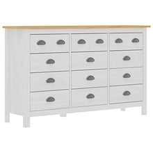 Doneioe Credenza Hill Range Armadio per mobili Cassettiera Armadio Multiuso Mobile Laterale 130x37x80 cm Bianco e Marrone Miele in Legno di Pino massello