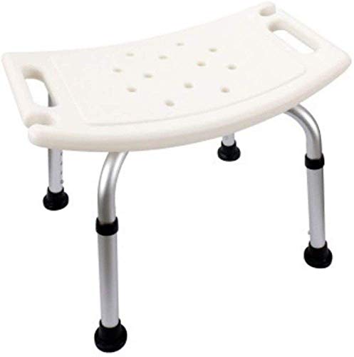 DZX Sgabello da Bagno, Sedia da Doccia con Fessura per Doccia, Sedile Antiscivolo Regolabile in Altezza per la Sicurezza del Bagno - Senior/Handicap, Struttura in Alluminio, Bianco, Sgabello da bagn