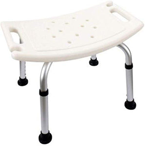 DZX Sgabello da Bagno, Sedia da Doccia con Fessura per Doccia, Sedile Antiscivolo Regolabile in Altezza per la Sicurezza del Bagno - Senior/Handicap, Struttura in Alluminio, Bianco, Sgabello da bagn