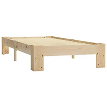 BIGTO - Struttura letto in legno di pino massello, per camera da letto, 100 x 200 cm, colore: Marrone chiaro