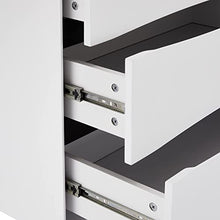 Ibbe Design Cassetti Armadietto Cassettiera Bianco Nero Credenza con 6 Cassetti di Stile Moderno Scandinavo Lyon per Soggiorno Camera da Letto Corridoio, Gambe in Legno Masselo Nero