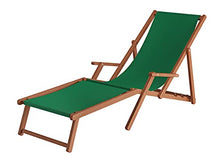Erst-Holz 5 Varianti/Colori di Tessuti per Robusta Sedia a Sdraio particolarmente Larga V-10-500, Colore di Stoffa:Verde