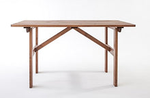 Ambientehome - Tavolo da giardino, in legno massiccio, modello HANKO, colore: marrone