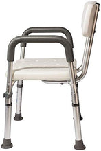 CLJ-LJ - Sgabello da bagno per doccia, sedia da bagno, in alluminio, leggero, con schienale per disabili, cuscinetto bianco, 200 kg, antiscivolo