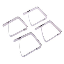 Fogun - Set di 4 fermatovaglia in acciaio INOX, 8,2 x 7 cm