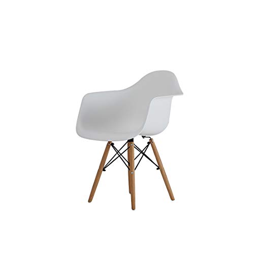 Luckeu - Set di 6 sedie da pranzo moderne, con braccioli, braccioli e schienale, per ristorante, cucina, camera da letto, soggiorno, salotto, salotto e poltrone, con gambe in legno massello.