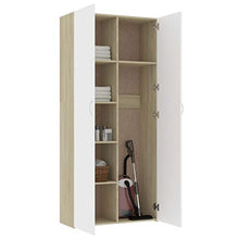 FAMIROSA Armadietto Bianco e Rovere Sonoma 80x35,5x180 cm in Truciolato