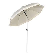 Sekey® Ombrellone Ø 200 cm Tondo Ombrello Parasole da Esterno da Giardino da Spiaggia Crema Protezione Solare UV25+