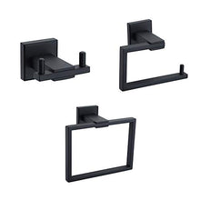 TURS 3-Piece Set accessorio da bagno SUS 304 in acciaio inox inossidabile carta igienica Porta asciugamani bar/Holder Robe gancio montaggio a parete, nero opaco, Q6008BK