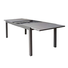 Milani Home s.r.l.s. Tavolo Rettangolare Allungabile in Alluminio Taupe E Polywood 180/240 X 100 da Esterno Giardino, per Ristorante
