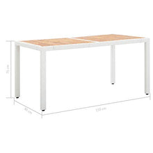 Goliraya Tavolo da Giardino Tavolo Rettangolare in Polyrattan 190x90x75 cm/150x90x75 cm Tavolino Salotto Giardino Resistente ai Raggi UV e Facile da Pulire