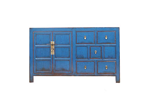 Yajutang China - Credenza con 2 ante e 5 cassetti, colore: Blu