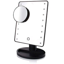 Desktop Multi-Funzione di archiviazione Specchio di vanità Luce di riempimento Specchio Rotante Sensore di Tocco Specchio dimmerabile 10 Volte Specchio per Il Trucco Nero