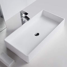 Lavabo da appoggio in solid surface PB2013-80 x 40 x 14,5 cm - bianco opaco