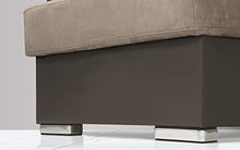 Dafne Italian Design Divano Letto angolare 2 posti con penisola a Sinistra. Similpelle Marrone, Tessuto Fango (cm. 267 x 158 x 88h)