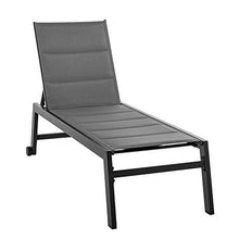 giordano shop Lettino Prendisole da Giardino 72x168x102 cm in Alluminio e Textilene Grigio