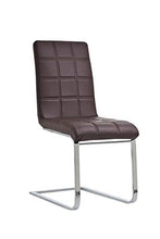 CLP Sedia Cantilever Da Pranzo Emily In Similpelle I Sedia Imbottita Trapunta In Metallo Cromato Altezza 48 CM, Colore:marrone