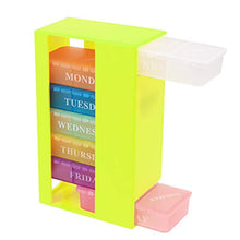 DOITOOL - Contenitore per pillole da viaggio, portatile, 21 griglie, scatola per pillole, in plastica, semplice scatola di medicina, contenitore per pillole, verde