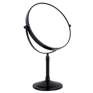 YXZQ Specchio per Il Trucco, ingrandimento 1X / 3X, Doppio Specchio Laterale Rotazione a 360 ° Vintage Specchio da Tavolo in Metallo Specchio cosmetico per toeletta vanità