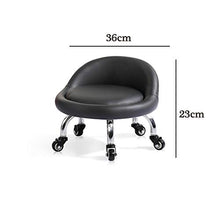 MOXIN Sedia Bassa con Schienale Ruote, Mini Lavoro Compito Seduta Girevole Rolling Sgabello,Nero