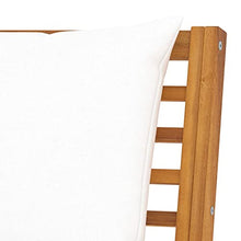 vidaXL Panchina da giardino in legno di acacia, 114,5 cm, con cuscino in crema, panca da giardino e da balcone, panca da giardino