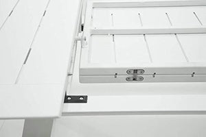 giordano shop Set Tavolo Allungabile e 6 Sedie da Giardino in Alluminio Serse Bianco