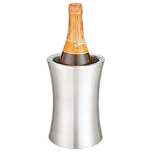 mDesign Porta Bottiglie da Vino Moderno – Portabottiglie Vino refrigerante Senza Ghiaccio – Accessorio Vino Unico nel Suo Genere dal Design Senza Tempo – Argento