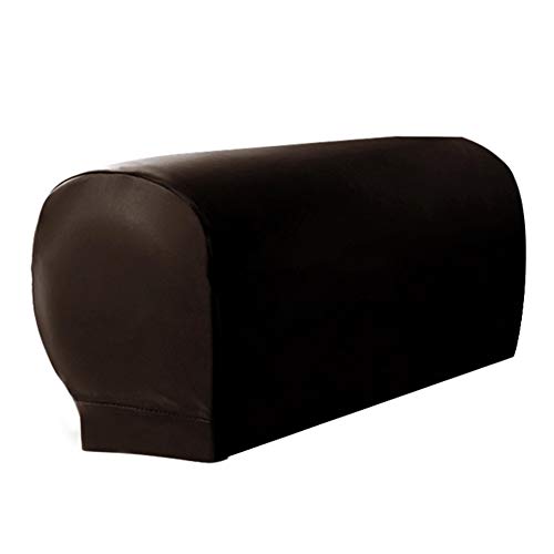 Yiran Copribraccioli per poltrona, 2 pezzi, ultra spessi e morbidi, in pelle PU, elasticizzata, per poltrone, divani, sedie, elastiche, impermeabili, per braccioli