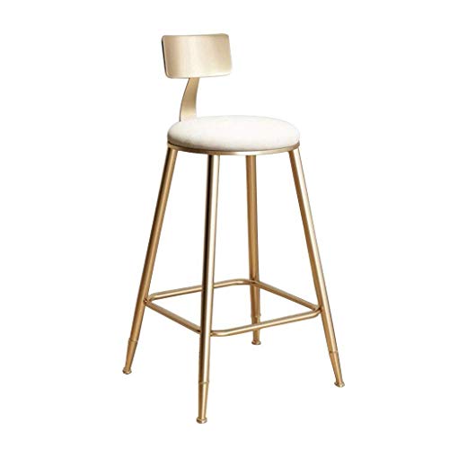 Sgabelli da bar Sedia da pranzo, Sgabello alto Retrò in ferro battuto Caffè dorato Sala da tè Bancone colazione Portico Ristorante Materiale traspirante in flanella (Size : Sitting height 26in)