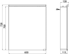 emco asis - Armadietto con specchio luminoso, 600 mm, 1 porta, LED neutro, 4000 K, colore: Bianco