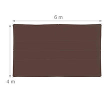 Relaxdays, Marrone Tenda a Vela Rettangolare, Idrorepellente, Anti UV, Corde di Supporto, Terrazza, Giardino, LxP: 4x6 m, 4 x 6 m