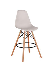 Set di 2 sgabelli da bar, piedi in legno, stile scandinavo, per sala da pranzo, bistrot, bar, 108 cm, colore: cachi