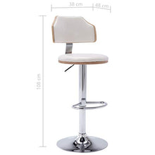 vidaXL 2X Sgabelli da Bar Trespoli Mobili Scranni Pub Sedute Seggiole Sedie Alte Arredo Poltrone Arredamento Bianchi in Legno Curvato e Similpelle