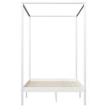 SKM Giroletto a Baldacchino Bianco Legno Massello di Pino 140x200cm