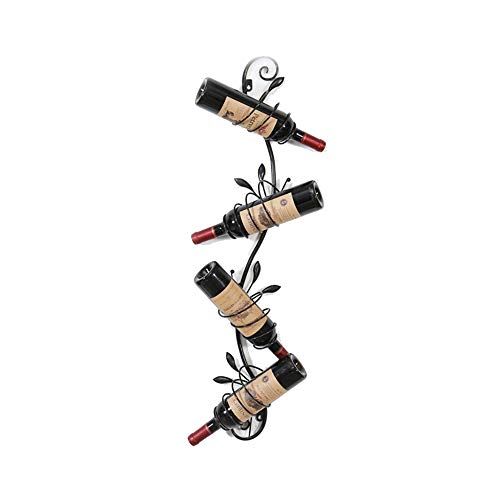 WH-IOE Supporto per bottiglie di vino Wine Rack supporto per bicchieri da parete per vino regali di Natale (Size:One Size; Colore: Nero)
