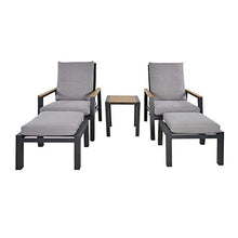 Sedie Lounge con Sgabello e Tavolo in Alluminio - Salotto Elto/Antracite