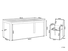 Beliani Set Giardino Tavolo Piano Legno di Eucalipto 6 Sedie Bianche 180 x 90 cm GROSSETO