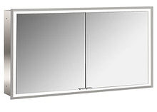 EMCO Armadietto a specchio illuminato Prime con illuminazione a LED a tutto tondo, armadietto a specchio da bagno di alta qualità come modello da incasso, mobile da bagno a 2 ante, bianco neutro