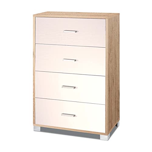 Sarmog Kit Mobile CASSETTIERA 4 POSTI H112 L70 P41 Cm Struttura Rustico Frontale Bianco 772k