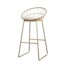 GYPPG Sgabello Bar, sgabelli Cucina per la Colazione, Sedia con poggiapiedi Alto con Gambe in Metallo Dorato e poggiapiedi, Design Moderno, Altezza Seduta 29,5 Pollici