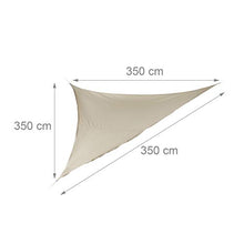 Relaxdays Vela Ombreggiante, Parasole Triangolare, Corde per Fissaggio, per Giardino, Terrazza, 3.5 x 3.5 x 3.5 m, Beige,