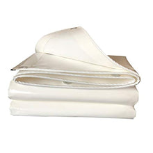HAOXIANG Telo in Tela Cerata Impermeabile Resistente con Occhielli per Mobili da Giardino, Conigliera, Trampolino, Legno, Auto, Campeggio O Giardinaggio, 600 G/M²,Bianca,2mx6m