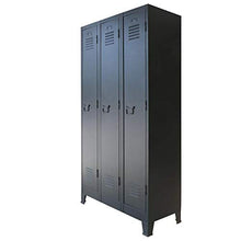 Zeroni - Armadietto metallico industriale con 3 scomparti, per camera da letto, ufficio, palestra, hotel, 90 x 45 x 180 cm