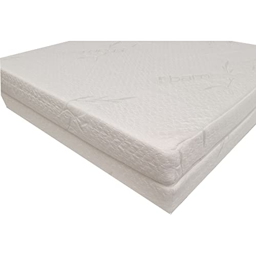 Chtibout - Materasso pieghevole elasticizzato in bambù, dimensioni: 120 x 60 x 7 cm