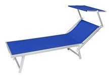 VERDELOOK Lettino da Mare con Parasole, Struttura in Alluminio Telo in textilene, 186x61x38 cm, Blu